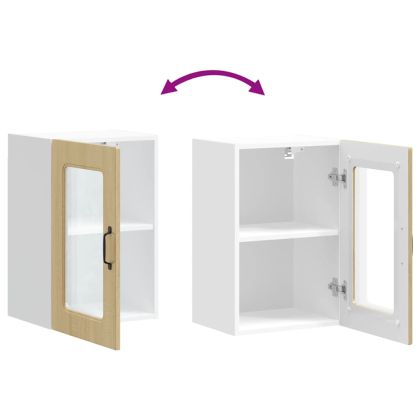 Кухненски стенен шкаф със стъклена врата "Kalmar" дъб сонома, инженерно дърво