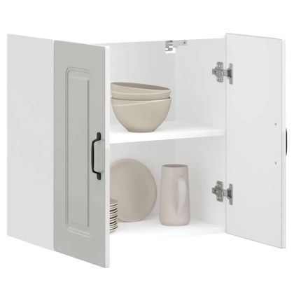 Кухненски стенен шкаф, Kalmar, бял гланц, инженерно дърво