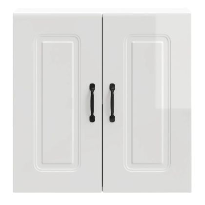 Кухненски стенен шкаф, Kalmar, бял гланц, инженерно дърво