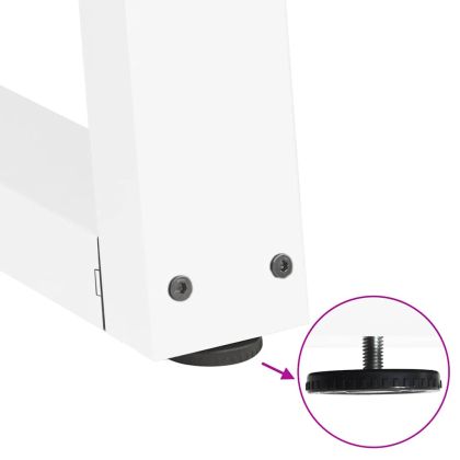 Крака за масичка за кафе, V-образни, 2 бр., бели, 60 x (42-43,3) см, стомана