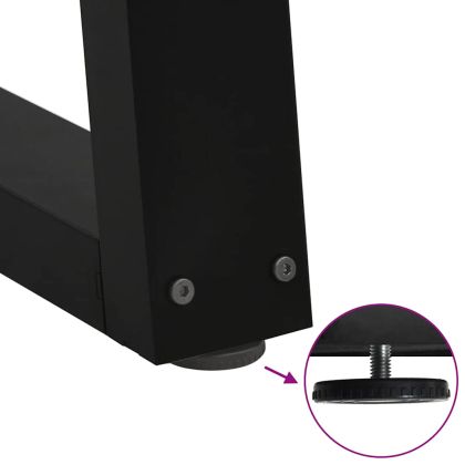 Крака за трапезна маса, V-образни, 2 бр., черни, 80 x (72-73,3) см, стомана