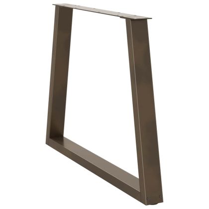 Крака за трапезна маса, V-образни, 2 бр., естествена стомана, 90 x (72-73,3) см, стомана