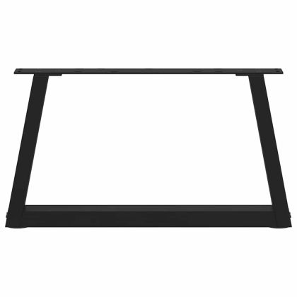 Крака за масичка за кафе, V-образни, 2 бр., черни, 60 x (30-31,3) см, стомана