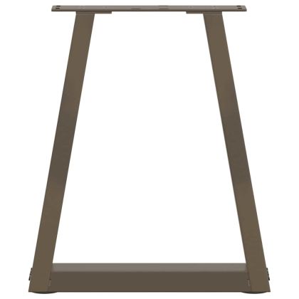 Крака за масичка за кафе, V-образни, 2 бр., естествена стомана, 38 x (42-43,3) см, стомана