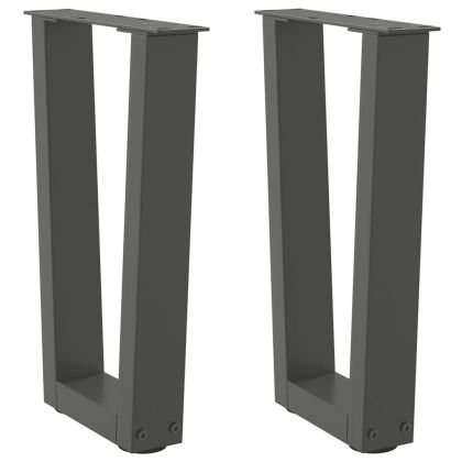 Крака за масичка за кафе, V-образна, 2 бр., антрацит, 28 x (42-43,3) см, стомана