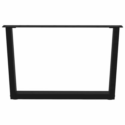 Крака за масичка за кафе, V-образни, 2 бр., черни, 70 x (42-43,3) см, стомана