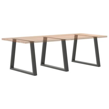 Крака за трапезна маса, V-образни, 3 бр., антрацит, 100x(72-73,3) см, стомана