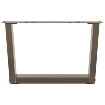 Крака за масичка за кафе, V-образна форма, 2 бр., естествена стомана, 60 x (30-31,3) см, стомана