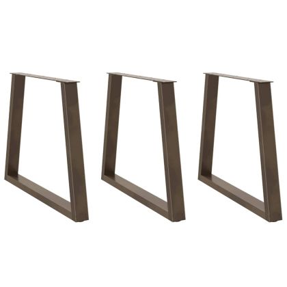 Крака за трапезна маса, V-образни, 3 бр., естествена стомана, 80 x (72-73,3) см, стомана