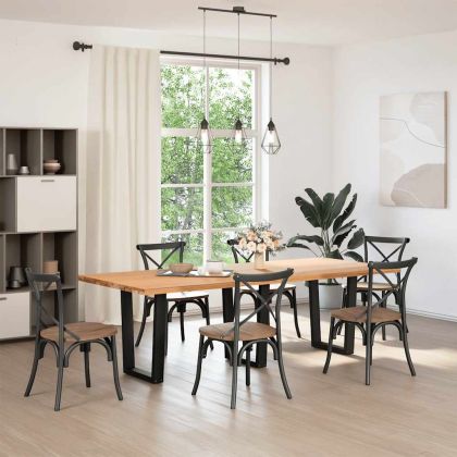 Крака за трапезна маса, V-образни, 3 бр., черни, 70 x (72-73,3) см, стомана