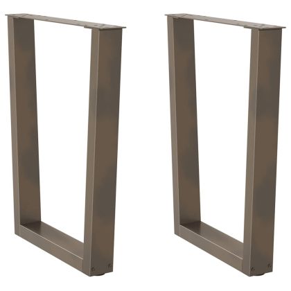 Крака за трапезна маса, V-образни, 2 бр., естествена стомана, 60 x (72-73,3) см, стомана