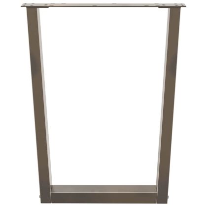 Крака за трапезна маса, V-образни, 2 бр., естествена стомана, 60 x (72-73,3) см, стомана