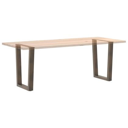 Крака за трапезна маса, V-образни, 2 бр., естествена стомана, 60 x (72-73,3) см, стомана