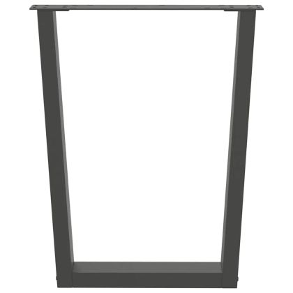 Крака за трапезна маса, V-образни, 3 бр., антрацит, 70x(72-73,3) см, стомана