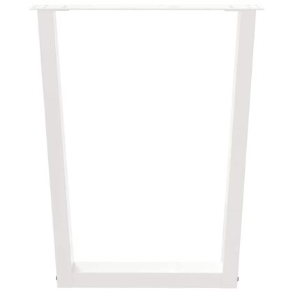 Крака за трапезна маса, V-образни, 2 бр., бели, 60 x (72-73,3) см, стомана