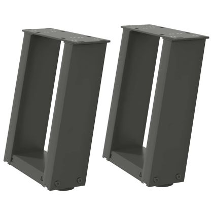 Крака за масичка за кафе, U-образни, 2 бр., антрацит, 30x(30-31) см, стомана