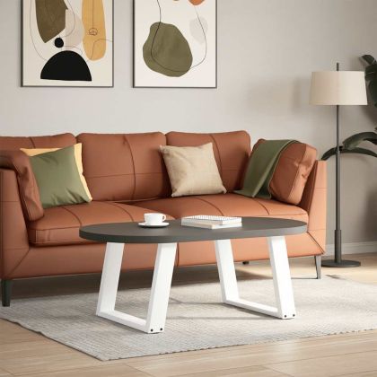 Крака за масичка за кафе, U-образни, 2 бр., бели, 70 x (42-43) см, стомана