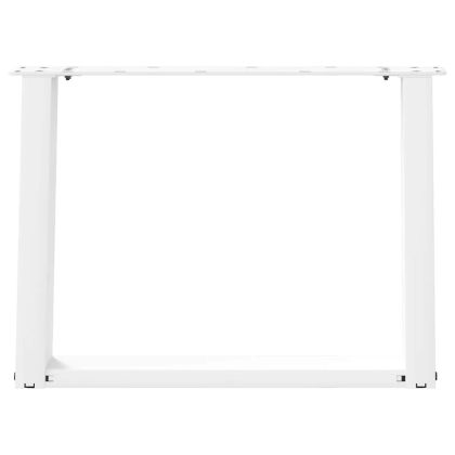 Крака за масичка за кафе, U-образни, 2 бр., бели, 70 x (42-43) см, стомана