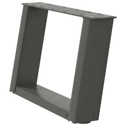 Крака за масичка за кафе, U-образни, 2 бр., антрацит, 50x(30-31) см, стомана