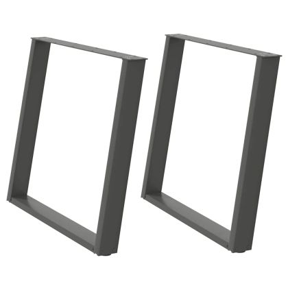 Крака за трапезна маса, U-образни, 2 бр., антрацит, 90x(72-73) см, стомана