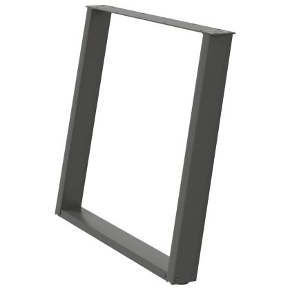 Крака за трапезна маса, U-образни, 2 бр., антрацит, 90x(72-73) см, стомана