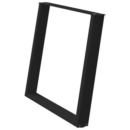 Крака за трапезна маса, U-образни, 2 бр., черни, 90 x (72-73) см, стомана