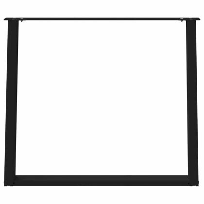 Крака за трапезна маса, U-образни, 2 бр., черни, 90 x (72-73) см, стомана