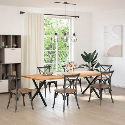 Крака за трапезна маса, X-образни, 2 бр., черни, 90 x (72-73) см, стомана