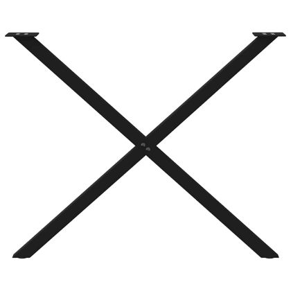 Крака за трапезна маса, X-образни, 2 бр., черни, 90 x (72-73) см, стомана
