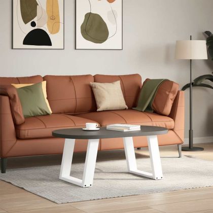 Крака за масичка за кафе, U-образни, 2 бр., бели, 50 x (42-43) см, стомана