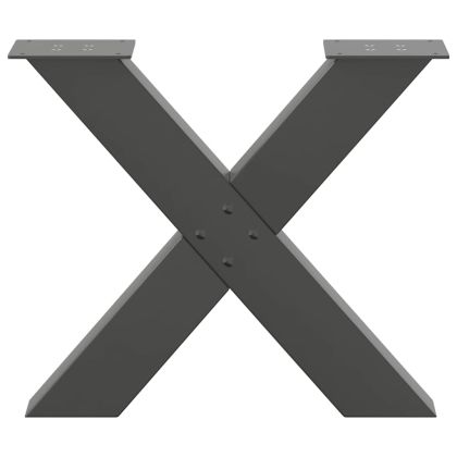 Крака за масичка за кафе, X-образни, 2 бр., антрацит, 50 x (42-43) см, стомана