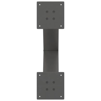 Крака за масичка за кафе, X-образни, 2 бр., антрацит, 50 x (42-43) см, стомана