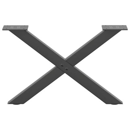 Крака за масичка за кафе, X-образни, 2 бр., антрацит, 60x(30-31) см, стомана