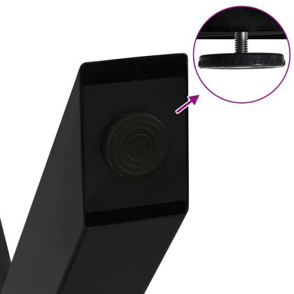 Крака за масичка за кафе, X-образни, 2 бр., черни, 60 x (30-31) см, стомана