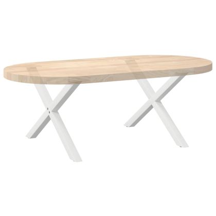 Крака за масичка за кафе, X-образни, 2 бр., бели, 70 x (42-43) см, стомана