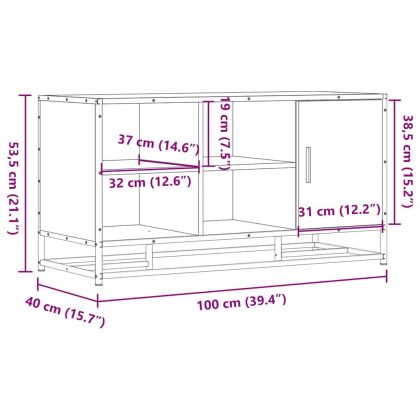 Пейка за обувки Sonoma Oak 100x40x53,5 cm Инженерна дървесина