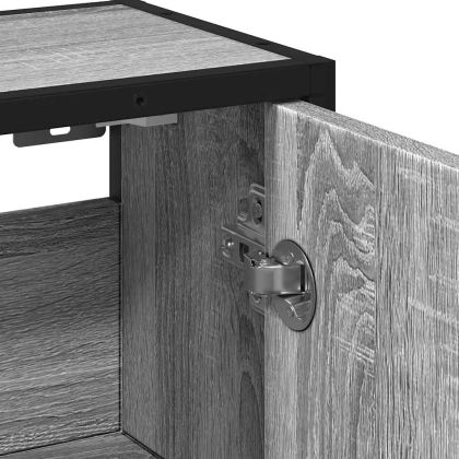 Огледален шкаф за баня Сив Сонома Инженерна дървесина