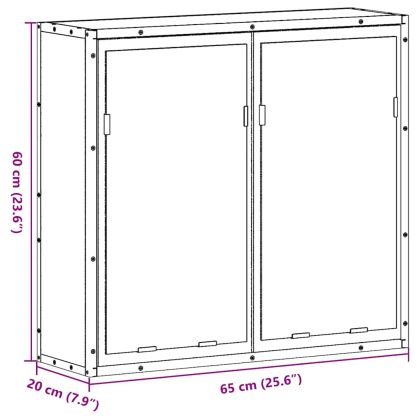 Огледален шкаф за баня Сив Сонома Инженерна дървесина