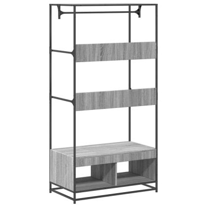 Гардероб, сив сонома, 90x50x180 см, инженерно дърво