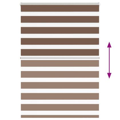 Зеброва щора кафяв 95x150 см Ширина на плата 90,9 см Полиестер