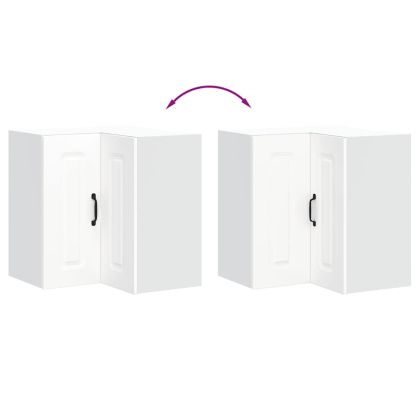 Кухненски стенен ъглов шкаф, Kalmar, бял, инженерно дърво