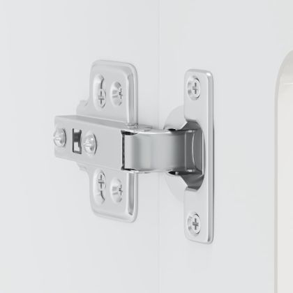 Кухненски стенен шкаф със стъклена врата "Kalmar" с висок гланц, бяло инженерно дърво