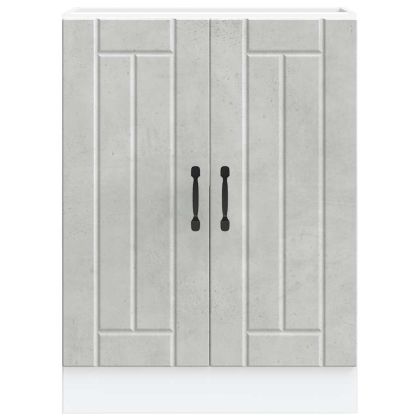 Шкаф за мивка, Lucca, бетонно сив, инженерно дърво