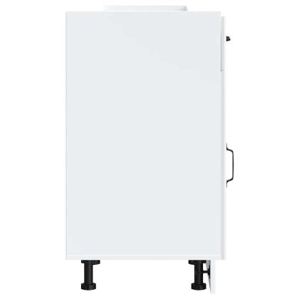 Кухненски шкаф Lucca, бял гланц, инженерно дърв