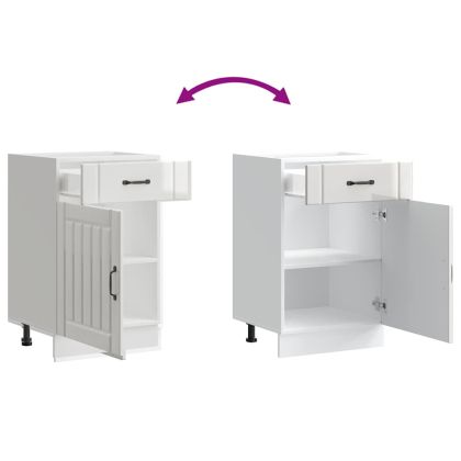 Кухненски шкаф Lucca, бял гланц, инженерно дърв