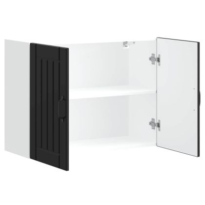 Кухненски стенен шкаф Lucca, черен, инженерно дърво