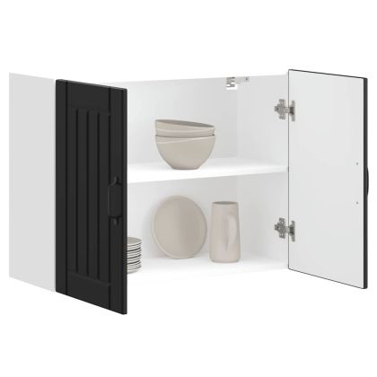 Кухненски стенен шкаф Lucca, черен, инженерно дърво