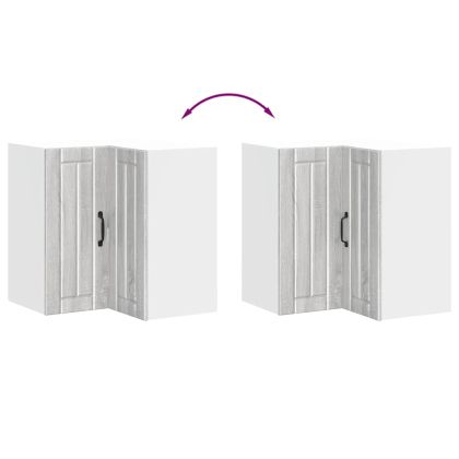 Кухненски стенен ъглов шкаф Lucca, сив сонома, инженерно дърво