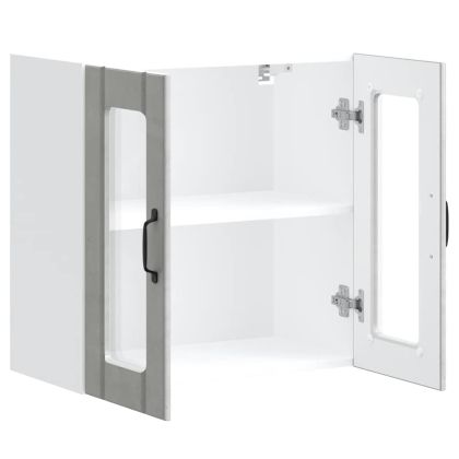 Кухненски стенен шкаф със стъклена врата Lucca бетонно сив