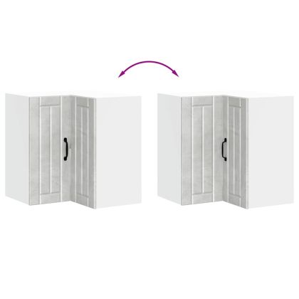 Кухненски стенен ъглов шкаф Lucca, бетонно сив, инженерно дърво